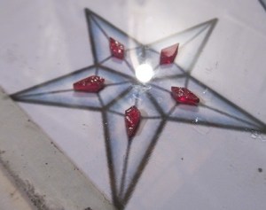 The first set of colored diamonds ground to fit