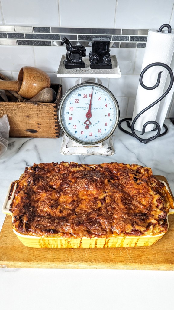 Lasagna just out of the oven